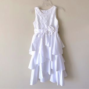 Isobella & Chloe White Layered Formal Dress